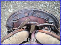 Harnachement 1874 superbe selle 6 rivets datée 1915 cuir fauve cavalerie ww1