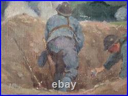 Huile sur toile 1917 Jules Grün, armée 1ere guerre mondiale militaires 1st war