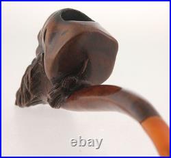 Importante Pipe en bois Figurant un Zouave WW1