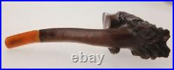 Importante Pipe en bois Figurant un Zouave WW1