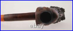 Importante Pipe en bois Figurant un Zouave WW1