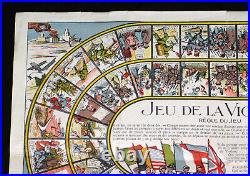 JEU DE L'OIE DE LA VICTOIRE GUERRE 1914 1918 EO 1919 27,5 x 37,4 cm MILITARIA