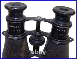 Jumelles + étui officier type 1915 nominative 58ème RA Régiment d'Artillerie WW1
