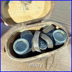 Jumelles militaires françaises WW1 Huet & Cie Paris avec étui cuir d'origine 14s