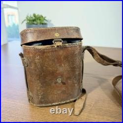 Jumelles militaires françaises WW1 Huet & Cie Paris avec étui cuir d'origine 14s