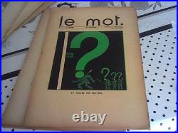 LE MOT revue 1915 E/O COMPLET DE SES 20 N°, P. IRIBE, revue politique satirique