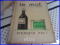 LE MOT revue 1915 E/O COMPLET DE SES 20 N°, P. IRIBE, revue politique satirique