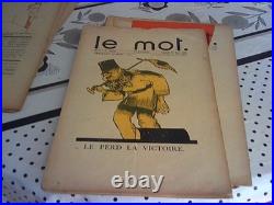 LE MOT revue 1915 E/O COMPLET DE SES 20 N°, P. IRIBE, revue politique satirique