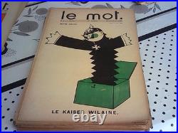 LE MOT revue 1915 E/O COMPLET DE SES 20 N°, P. IRIBE, revue politique satirique