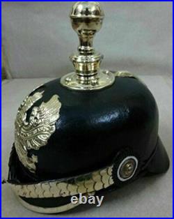 Laiton Cuir Casque Première Guerre Mondiale Allemand Pickelhaube Fr Prussien