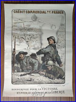 Litho Affiche Premiere Guerre Mondiale Emprunt De Guerre Lucien Jonas Signee