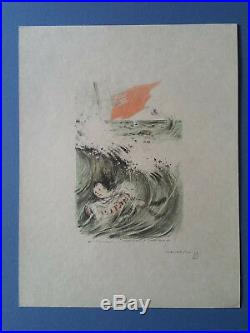 Lithographie orig Francisque Poulbot sign/n Enfantina 1èr Guerre Mondiale 14-18