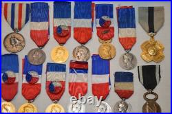 Lot De 33 Medailles Diverses Militaires Et Civiles-certaines Sans Ruban