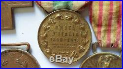 Lot Médailles Italie 1918 AL VALOR MILITARE bronze FG ORIGINAL MEDAL GROUP WWI