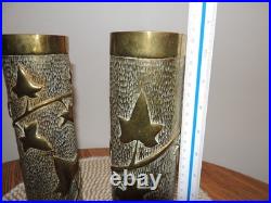 Lot de 2 vases en douilles d'obus 1916 Art des tranchées -1ére Guerre mondiale