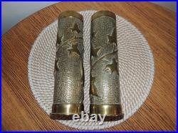 Lot de 2 vases en douilles d'obus 1916 Art des tranchées -1ére Guerre mondiale
