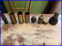 Lot objets militaires douilles