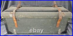 Malle militaire WW1 1914-1918 bois toile de jute rare REF 6037