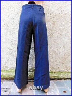 Marine Nationale 14-18 / 39-45 Rare Pantalon A Pont En Laine Bleue