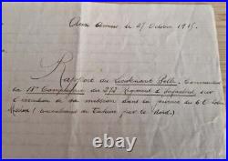 Militaire 1915 lettre authenthique rapport Lt Pelle Cdt 18° Cie 272 R. I Tahure