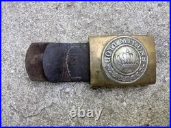 Militaria Boucle Ceinturon Allemand Prusse Avec Palette