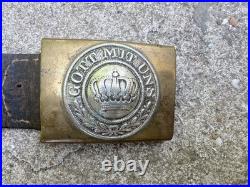 Militaria Boucle Ceinturon Allemand Prusse Avec Palette