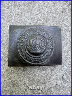 Militaria Boucle Ceinturon Allemand Prusse Ww1 En Fer