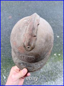 Militaria Casque Adrian Troupe Affique Moutarde Et Nominatif Ww1