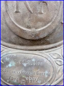 Militaria Casque Adrian Troupe Affique Moutarde Et Nominatif Ww1