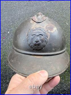 Militaria Casque Adrian Ww1 Belgique 13° De Ligne