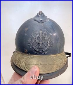Militaria France Ww1 Rare Casque Adrian Intendance