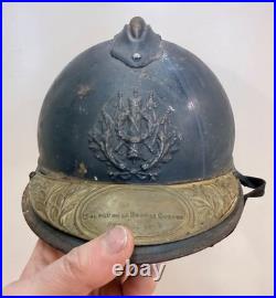 Militaria France Ww1 Rare Casque Adrian Intendance