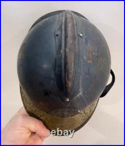 Militaria France Ww1 Rare Casque Adrian Intendance