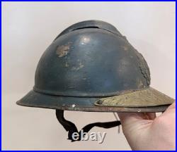 Militaria France Ww1 Rare Casque Adrian Intendance