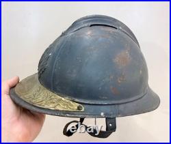 Militaria France Ww1 Rare Casque Adrian Intendance