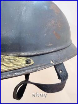 Militaria France Ww1 Rare Casque Adrian Intendance