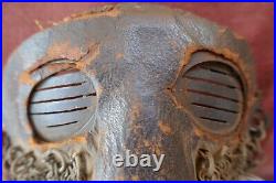 Militaria WWI, rare masque de tankiste anglais ou francais, 14x14cm, P 300g