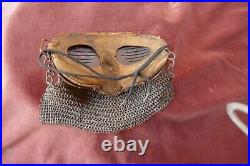 Militaria WWI, rare masque de tankiste anglais ou francais, 14x14cm, P 300g