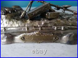 Mitrailleuse Hotchkiss 14-18 Métal Argenté Signé Ouvet Encrier Militaire