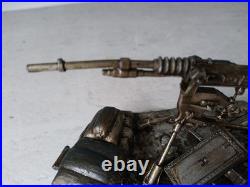 Mitrailleuse Hotchkiss 14-18 Métal Argenté Signé Ouvet Encrier Militaire