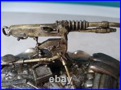 Mitrailleuse Hotchkiss 14-18 Métal Argenté Signé Ouvet Encrier Militaire
