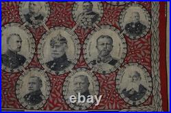Mouchoir Allemand 1914/1918-deutsche Heerführer 1914-marechaux-generaux-amiraux