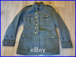 Original Anthentique veste de campagne de général 2 étoiles bleu horizon WW1