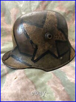 Original German WW1 M16 helmet with Mimikri camouflage