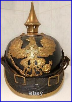 Original WW1 casque à pointe RESERVISTE prussien spikehelmet pickelhaube