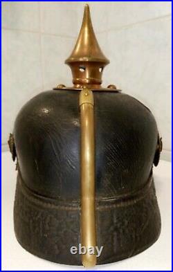 Original WW1 casque à pointe RESERVISTE prussien spikehelmet pickelhaube