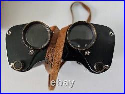 Original WW1 paire jumelles officier ARTILLERIE COLONIALE avec plaque de malle