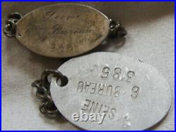 PID339 PLAQUES IDENTITEE DOG TAG OFFICIER WW1 attaché à l'armée Américaine