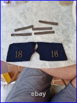 Paire Pattes De Col Troupe 18ème Regiment D'infanterue Ww1 Rare Fort Verdun