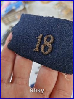 Paire Pattes De Col Troupe 18ème Regiment D'infanterue Ww1 Rare Fort Verdun